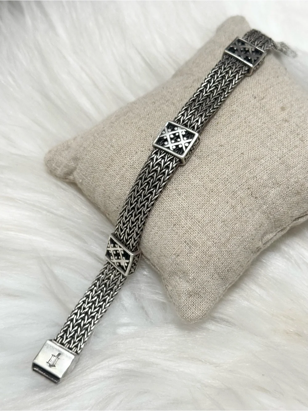 John Hardy 925 18K Gold Dot Jaisalmer Watchband Belt Bracelet